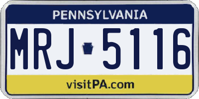 PA license plate MRJ5116