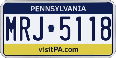 PA license plate MRJ5118