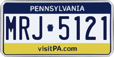 PA license plate MRJ5121