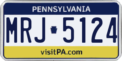 PA license plate MRJ5124