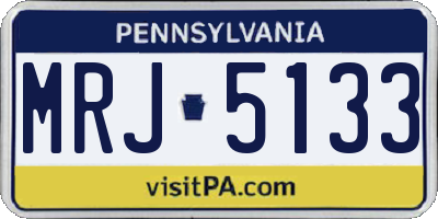 PA license plate MRJ5133