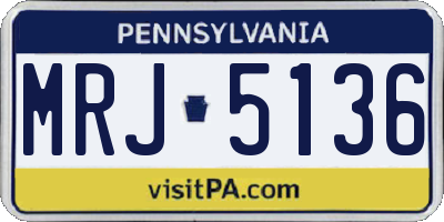 PA license plate MRJ5136