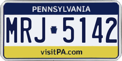 PA license plate MRJ5142
