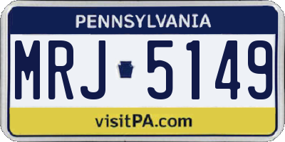 PA license plate MRJ5149
