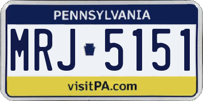 PA license plate MRJ5151