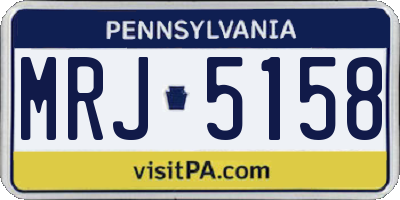 PA license plate MRJ5158