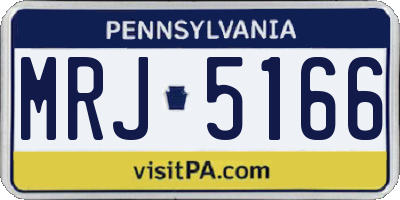 PA license plate MRJ5166