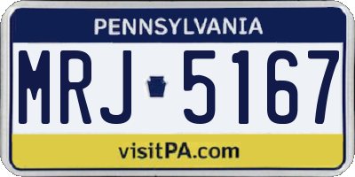 PA license plate MRJ5167