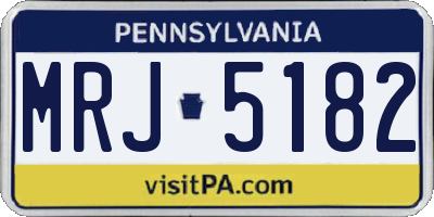 PA license plate MRJ5182