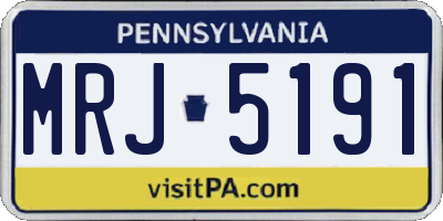 PA license plate MRJ5191