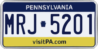 PA license plate MRJ5201