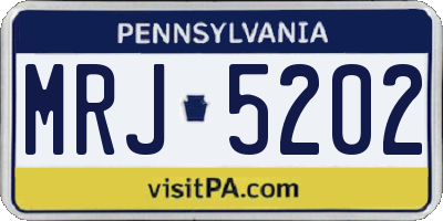 PA license plate MRJ5202