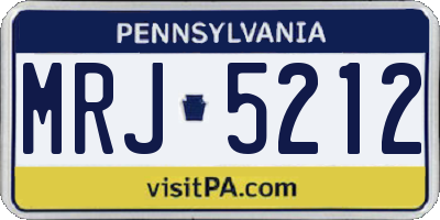 PA license plate MRJ5212