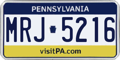 PA license plate MRJ5216