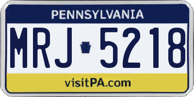 PA license plate MRJ5218