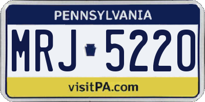 PA license plate MRJ5220
