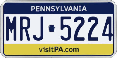 PA license plate MRJ5224