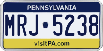 PA license plate MRJ5238