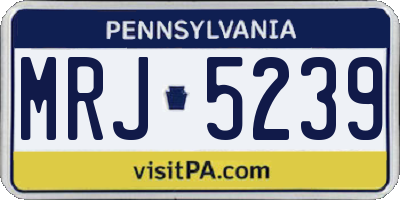 PA license plate MRJ5239