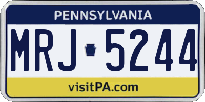 PA license plate MRJ5244