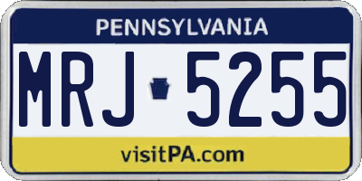 PA license plate MRJ5255