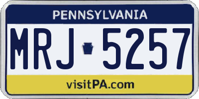 PA license plate MRJ5257