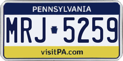 PA license plate MRJ5259