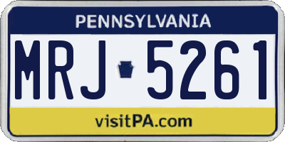 PA license plate MRJ5261