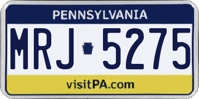 PA license plate MRJ5275