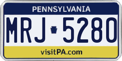 PA license plate MRJ5280