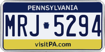 PA license plate MRJ5294