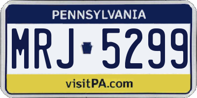 PA license plate MRJ5299