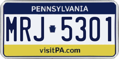 PA license plate MRJ5301