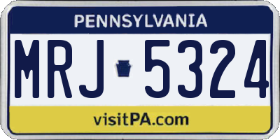 PA license plate MRJ5324