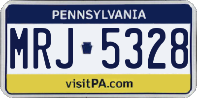 PA license plate MRJ5328