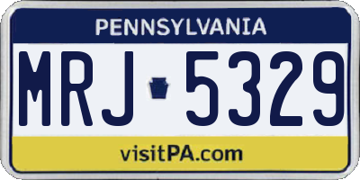 PA license plate MRJ5329