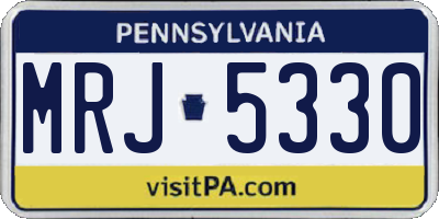PA license plate MRJ5330
