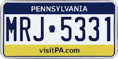 PA license plate MRJ5331