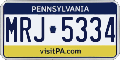 PA license plate MRJ5334