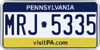 PA license plate MRJ5335