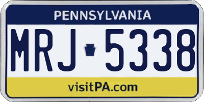 PA license plate MRJ5338