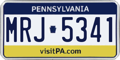 PA license plate MRJ5341