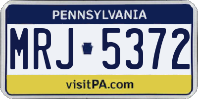 PA license plate MRJ5372