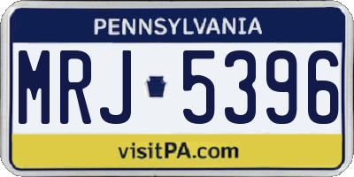 PA license plate MRJ5396