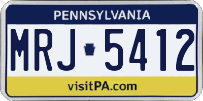 PA license plate MRJ5412