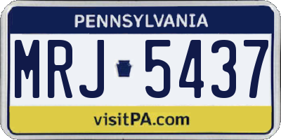 PA license plate MRJ5437