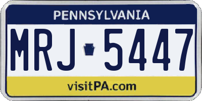 PA license plate MRJ5447