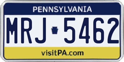 PA license plate MRJ5462