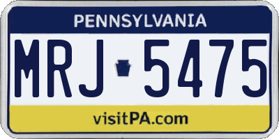 PA license plate MRJ5475