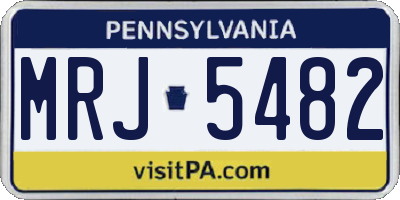 PA license plate MRJ5482